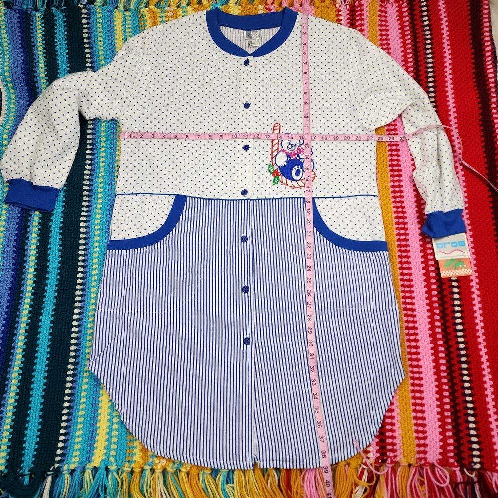 Bold Spirit Christmas Pajama Sleepshirt NWT Large Cotton Nightgown Polka Dot - Picture 7 of 14